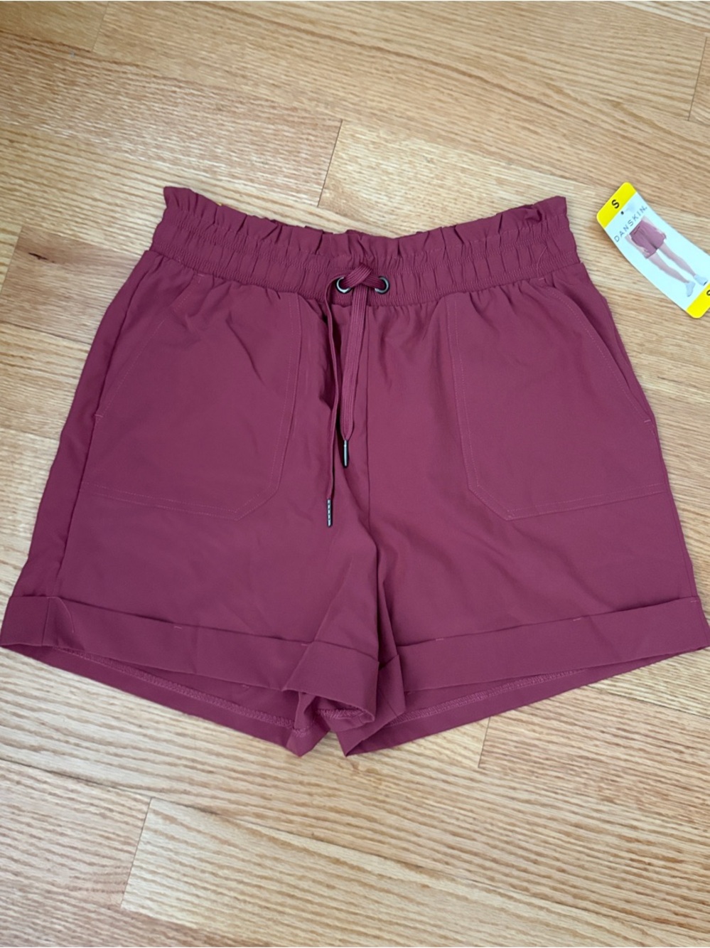 Danskin Women's Drawstring Athletic Shorts - Burgundy